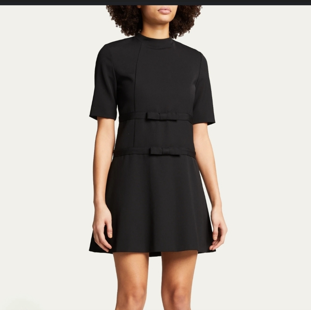 Rebecca Taylor Short-Sleeve Bow Dress Size 4 - Picture 4 of 16